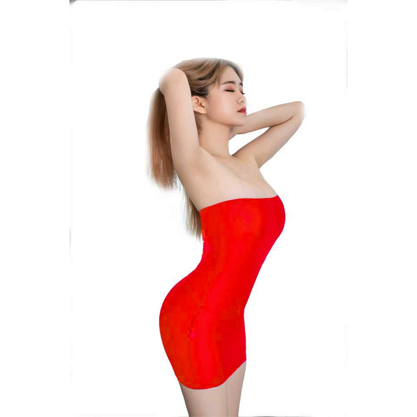 seamless strapless shaping mini slip dress