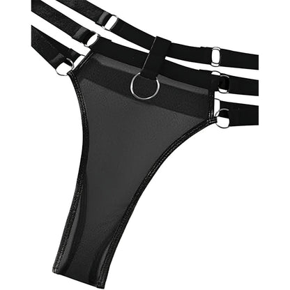 Strappy Ring Detail Sheer Mesh Lingerie Set