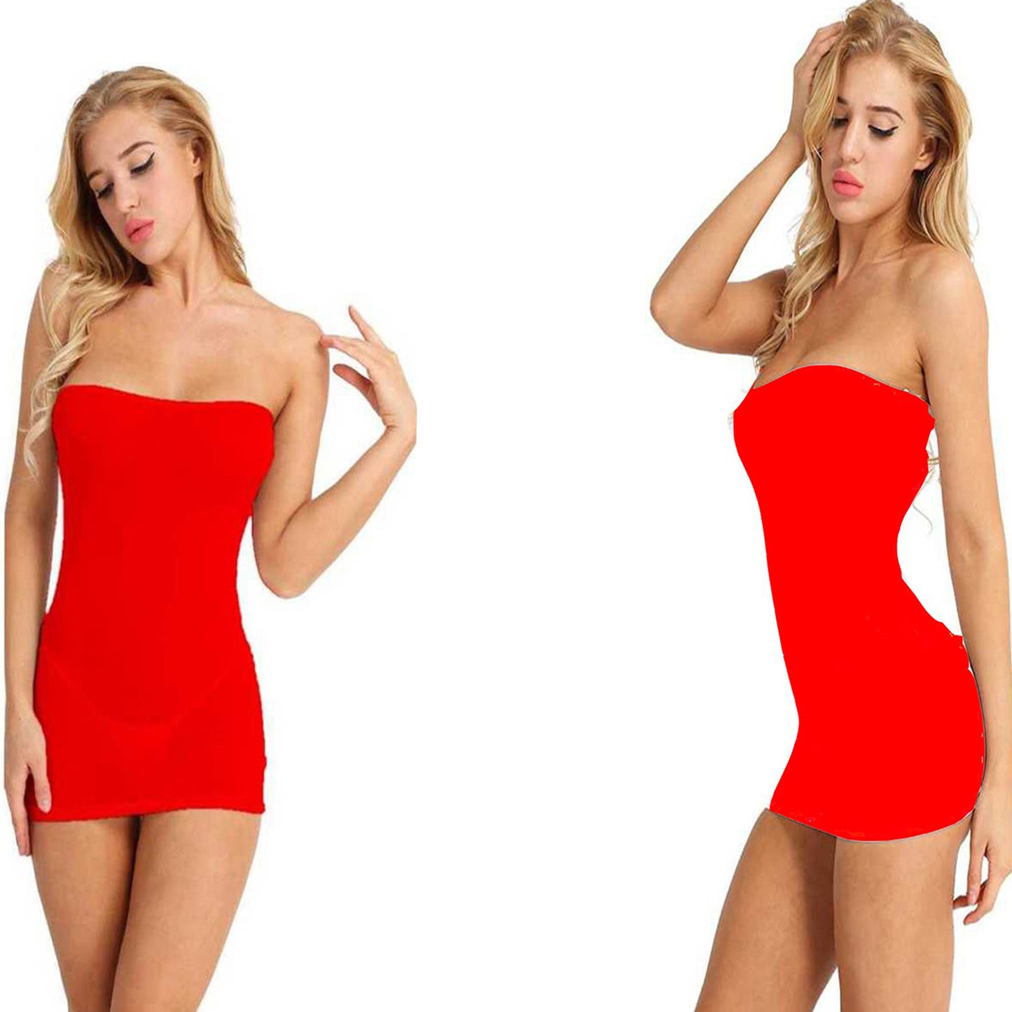 seamless strapless shaping mini slip dress